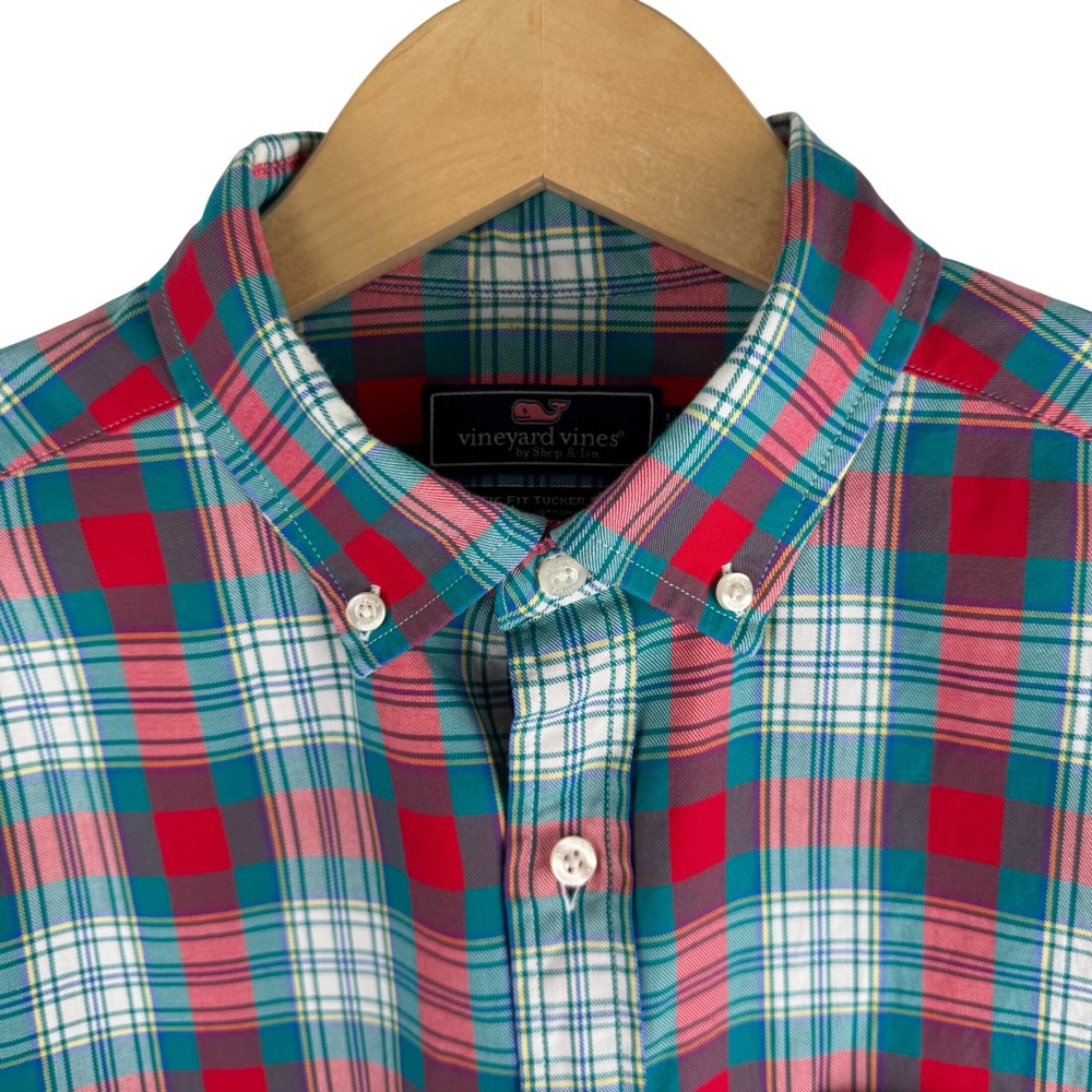 Vineyard‎ Vines Classic Fit Tucker Shirt Mens M Plaid Button Down Long Sleeve